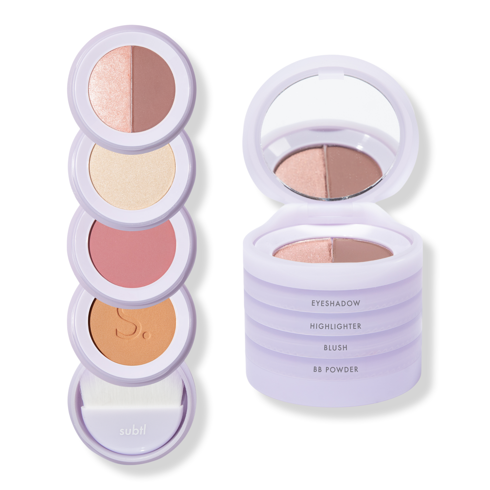 SUBTL. Beauty 4-in-1 Stack with Powder Foundation, Eyeshadow, Blush, and Highlighter #1