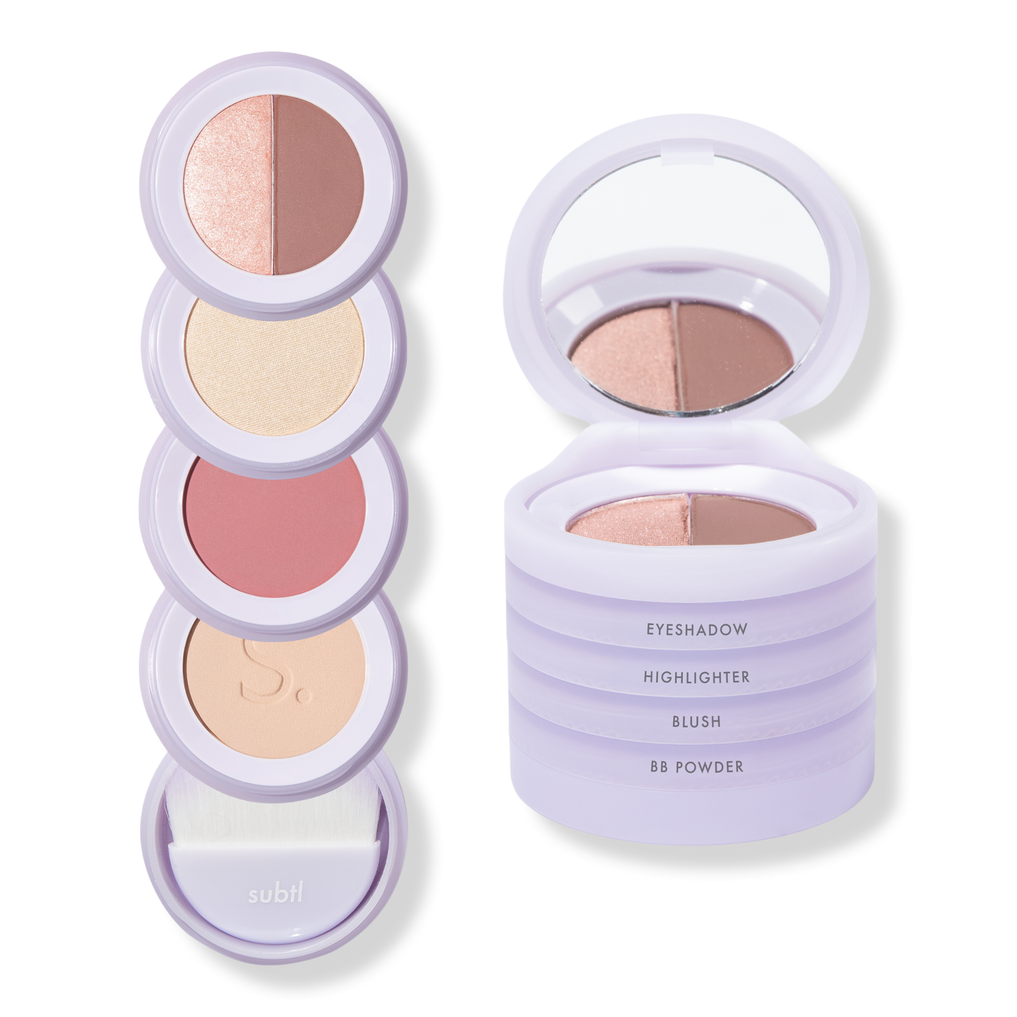 SUBTL. Beauty 4-in-1 Stack with Powder Foundation, Eyeshadow, Blush, and Highlighter #1