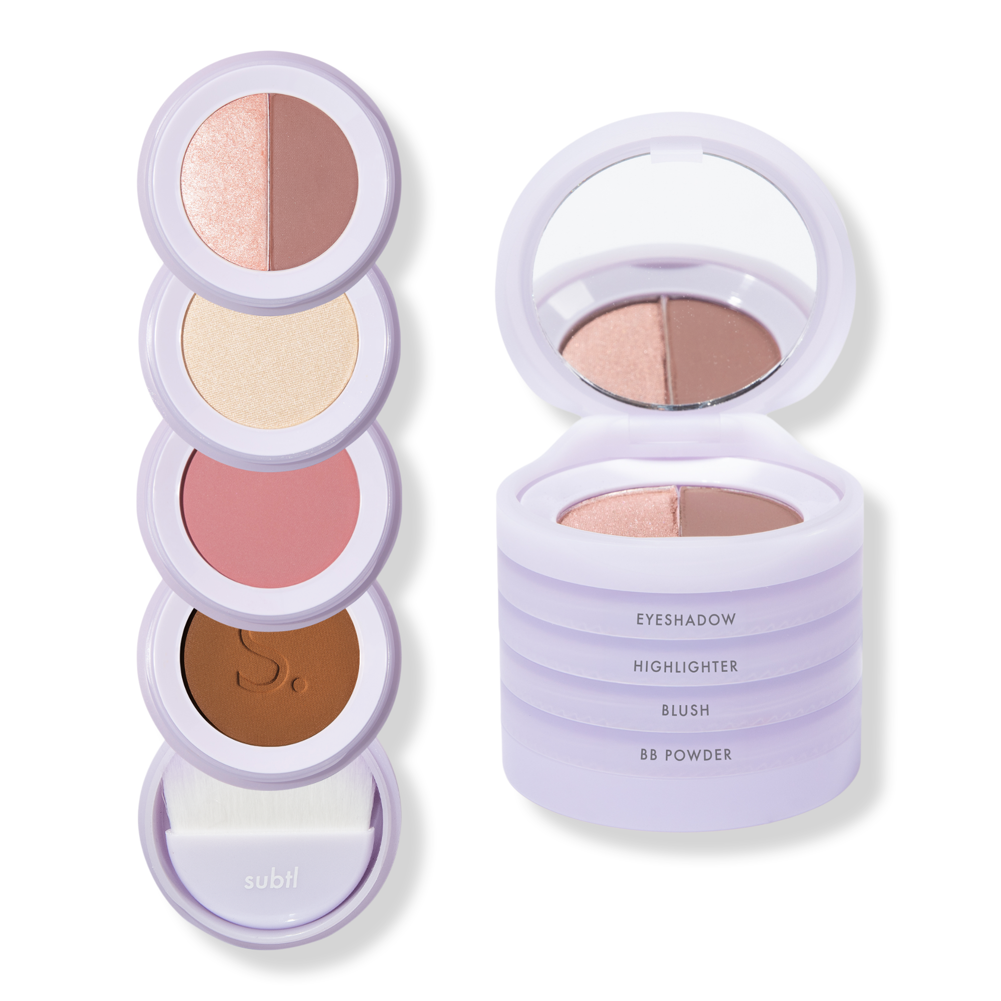 SUBTL. Beauty 4-in-1 Stack with Powder Foundation, Eyeshadow, Blush, and Highlighter #1
