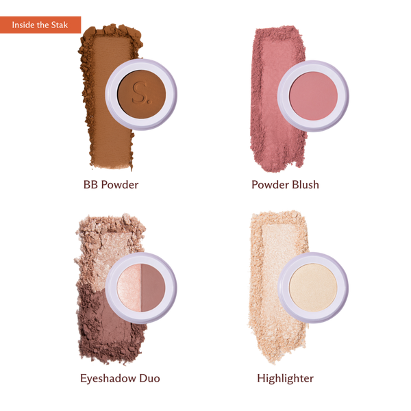 SUBTL. Beauty 4-in-1 Stack with Powder Foundation, Eyeshadow, Blush, and Highlighter #2