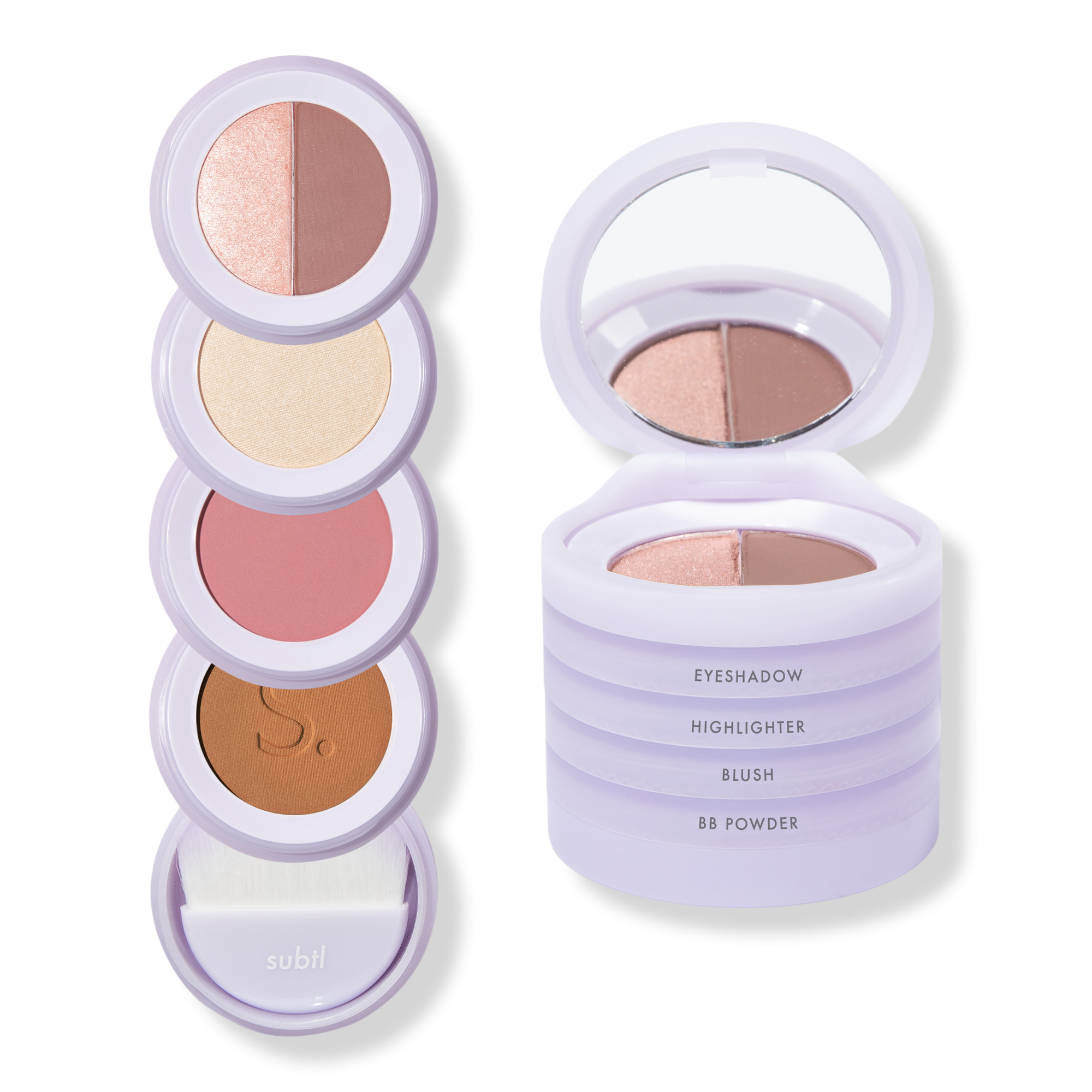 SUBTL. Beauty 4-in-1 Stack with Powder Foundation, Eyeshadow, Blush, and Highlighter #1