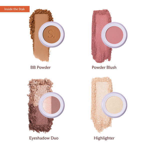 SUBTL. Beauty 4-in-1 Stack with Powder Foundation, Eyeshadow, Blush, and Highlighter #2