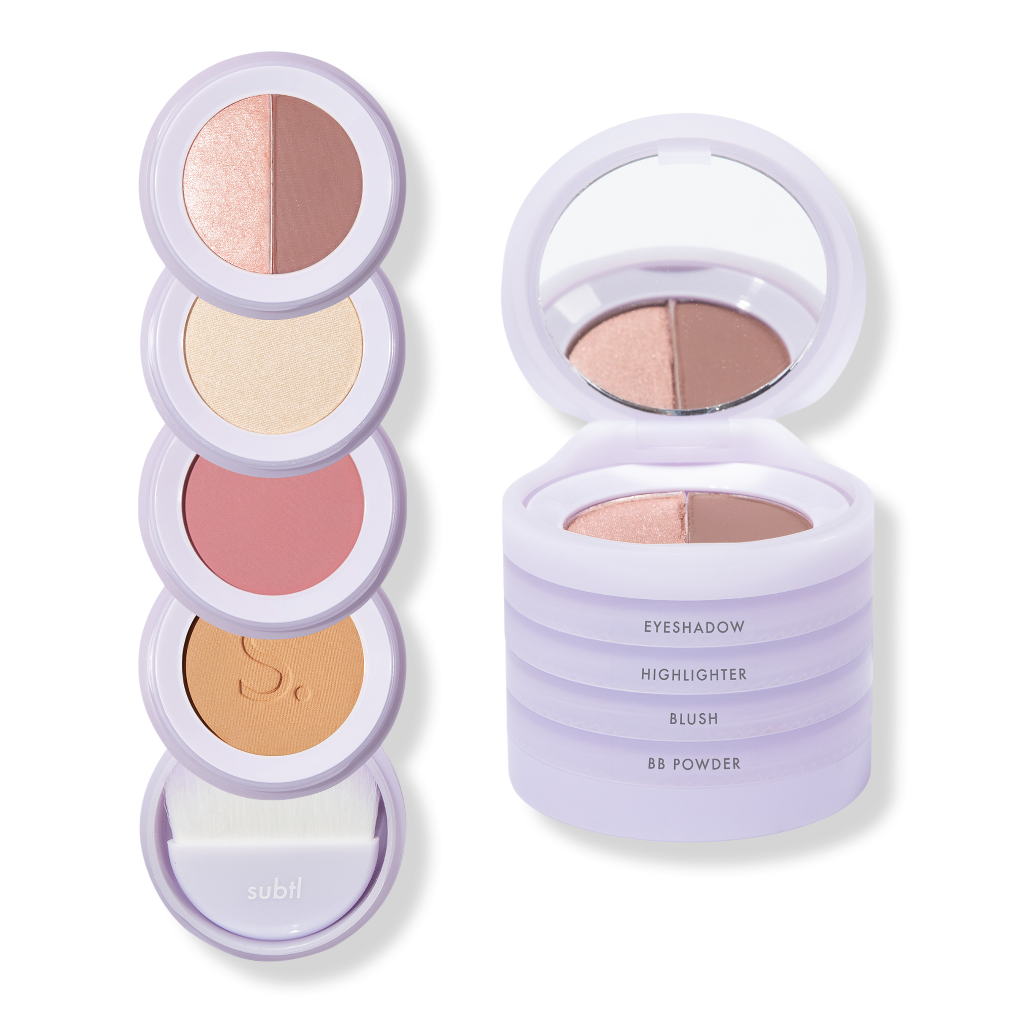 SUBTL. Beauty 4-in-1 Stack with Powder Foundation, Eyeshadow, Blush, and Highlighter #1