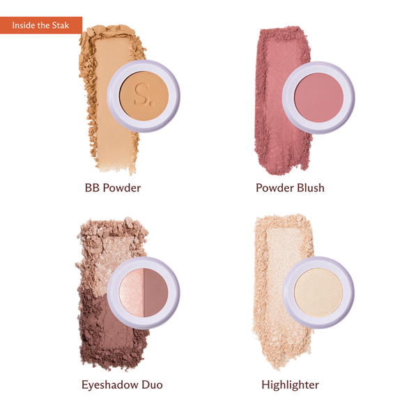 SUBTL. Beauty 4-in-1 Stack with Powder Foundation, Eyeshadow, Blush, and Highlighter #2
