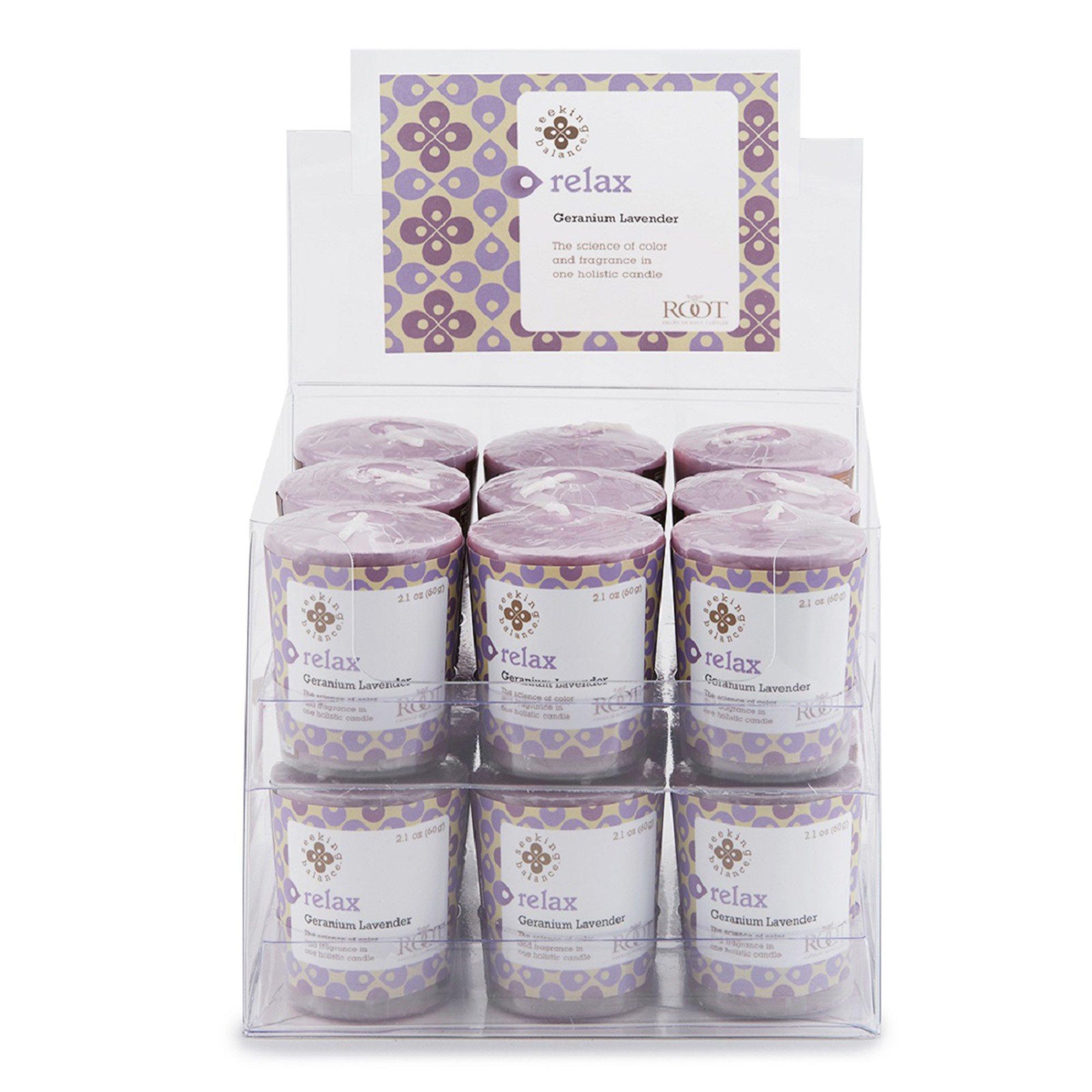 Root Candles Seeking Balance Aromatherapy Candle - Relax - Geranium Lavender #1