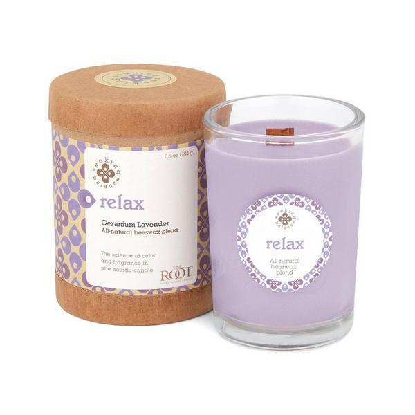 Root Candles Seeking Balance Aromatherapy Candle - Relax - Geranium Lavender #1