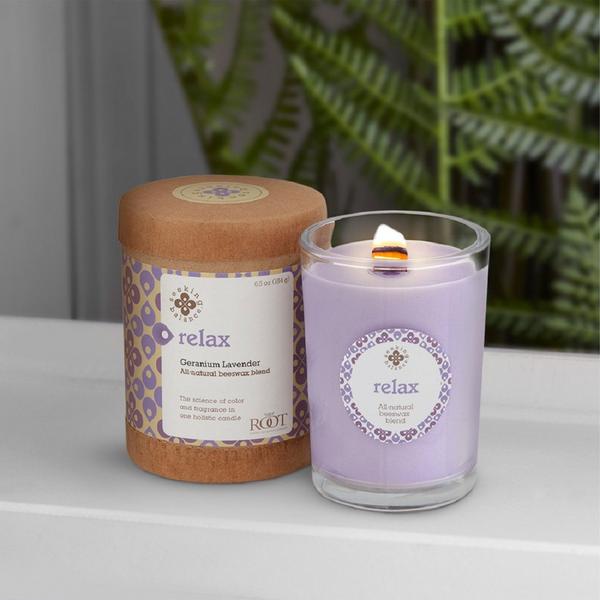 Root Candles Seeking Balance Aromatherapy Candle - Relax - Geranium Lavender #2
