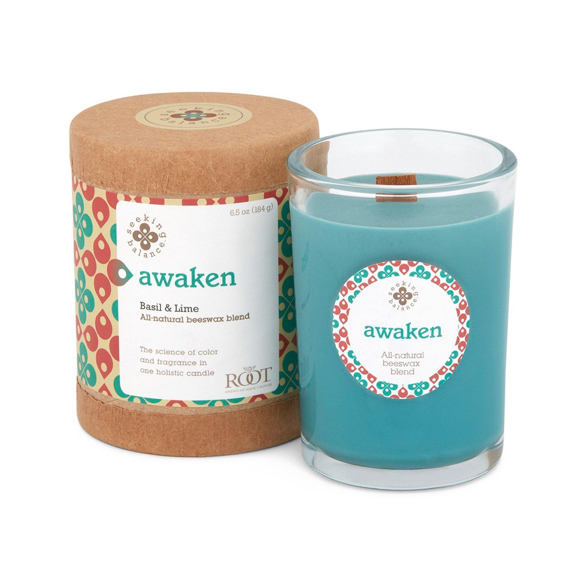 Root Candles Seeking Balance Awaken - Basil & Lime Aromatherapy Candle #1