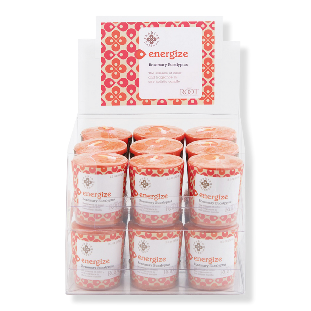 Root Candles Seeking Balance Aromatherapy Candle - Energize Rosemary Eucalyptus