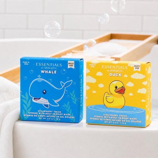 SPONGELLE Water Pals Kids Body Buffer Bundle | Duck & Whale Body Wash Infused Buffers #4