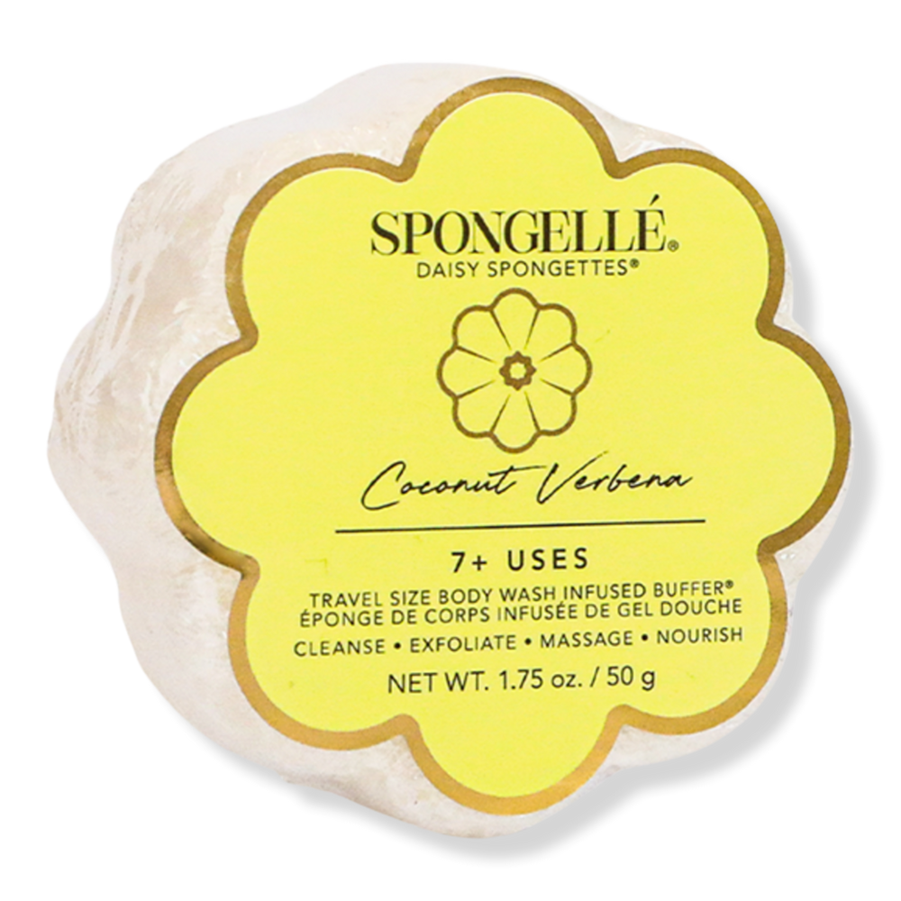 SPONGELLE Coconut Verbena Daisy Spongette | Travel Body Wash Infused Buffer