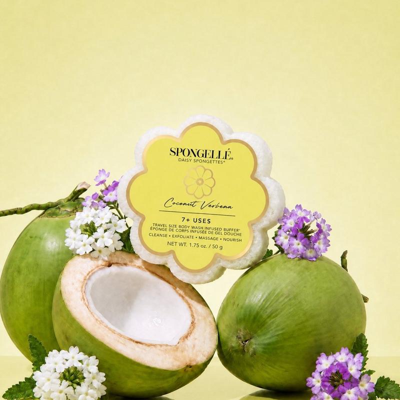 ミキ　Lingette Cleansing 3個セット SPONGELLE - Coconut Verbena Daisy Spongette | Travel Body Wash