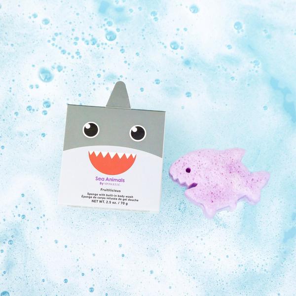 SPONGELLE Spongellé Sammy Shark Sea Animals Body Buffer | Kids Body Wash Infused Buffer #4