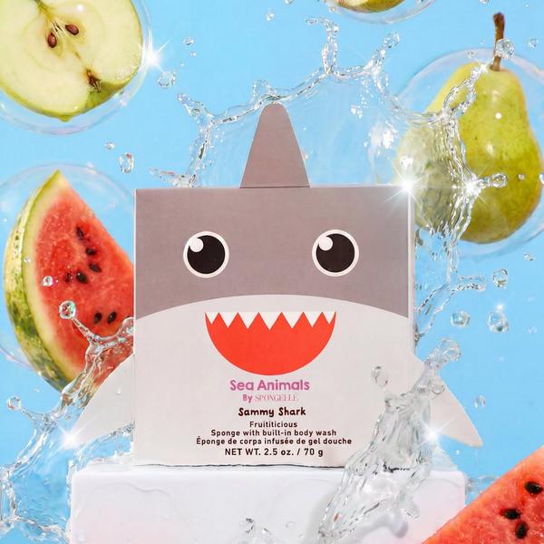 SPONGELLE Spongellé Sammy Shark Sea Animals Body Buffer | Kids Body Wash Infused Buffer #5