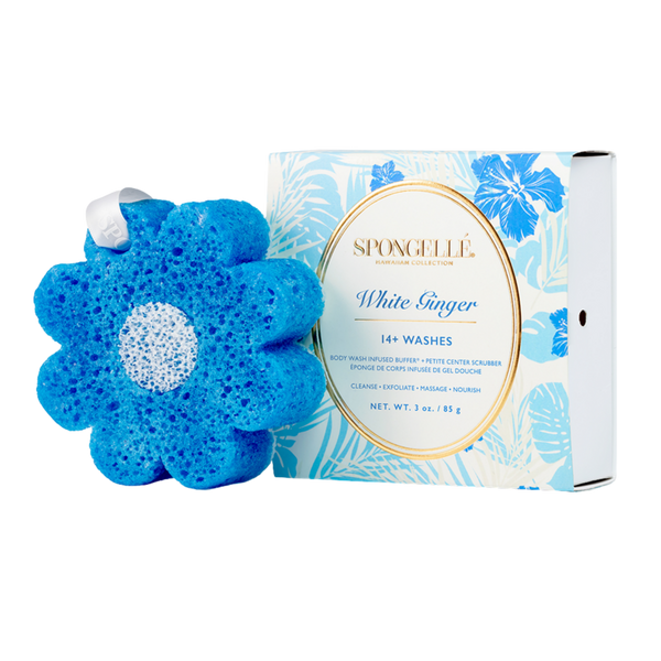 SPONGELLE Hawaiian White Ginger Bath Sponge Built-In Body Wash Shower Loofah Sponge Buffer for Women #1