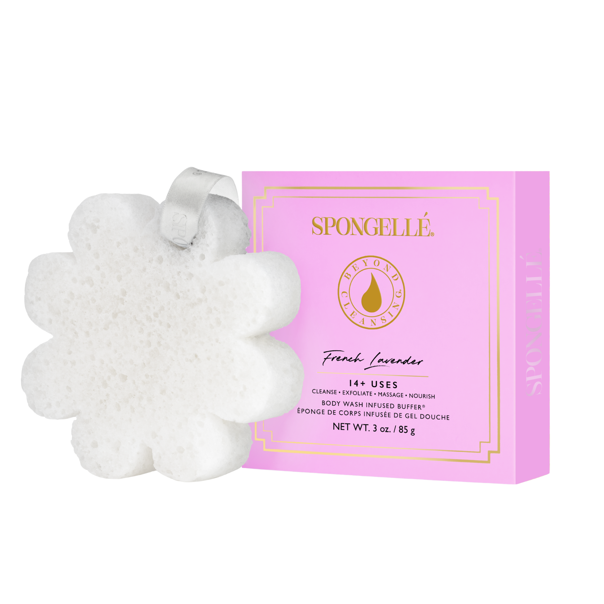 SPONGELLE Daisy Collection Boxed White Flower French Lavender #1