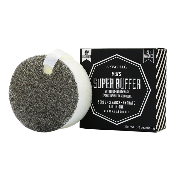 SPONGELLE Men's Super Buffer Verbena Absolute Body Wash Infused Exfoliating Body Scrubber 20+ Washes #1