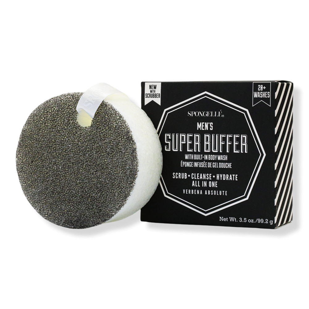 SPONGELLE Super Buffer Verbena Absolute Men's Body Buffer | Body Wash Infused Buffer