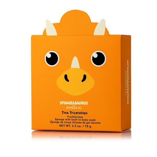 SPONGELLE Spongeasaurus Tina Triceratops Kids Body Wash Infused Shower Loofah Baby Essentials #2