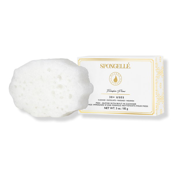 SPONGELLE Spongellé Freesia Pear Pedi Buffer | Exfoliating Foot Scrub | 30+ Uses #1