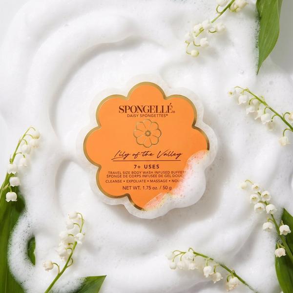 SPONGELLE Spongellé Lily of the Valley Daisy Spongette | Travel Body Wash Infused Buffer #3