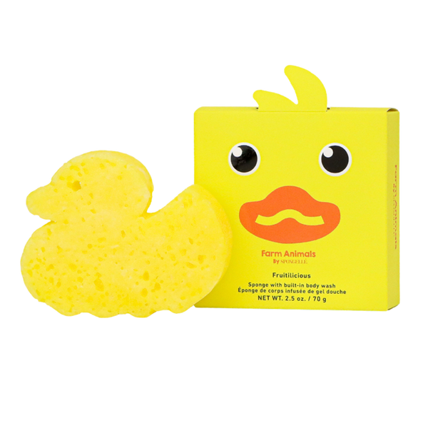 SPONGELLE Farm Animals Danny Duck Body Wash Infused Bath & Shower Loofah for Kids Baby Essentials #1