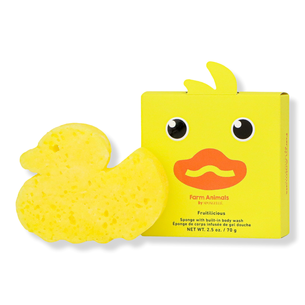 SPONGELLE Danny DuckFarm Animals Body Buffer | Kids Body Wash Infused Buffer