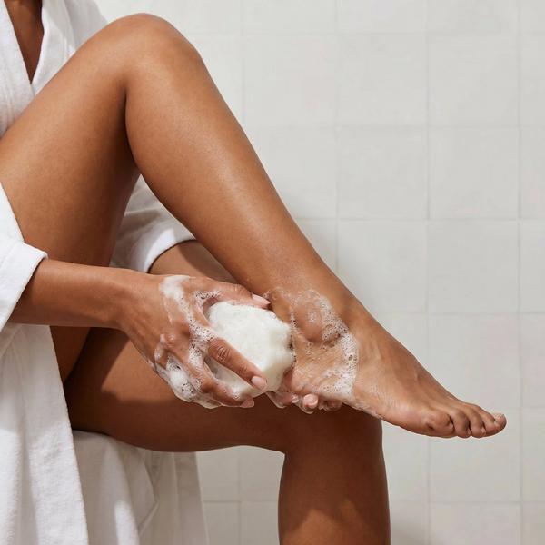 SPONGELLE Coconut Verbena Pedi Buffer | Exfoliating Foot Scrub & Cleanser #5