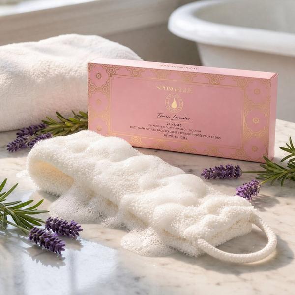 SPONGELLE Daisy Collection Back Scrubber French Lavender #4