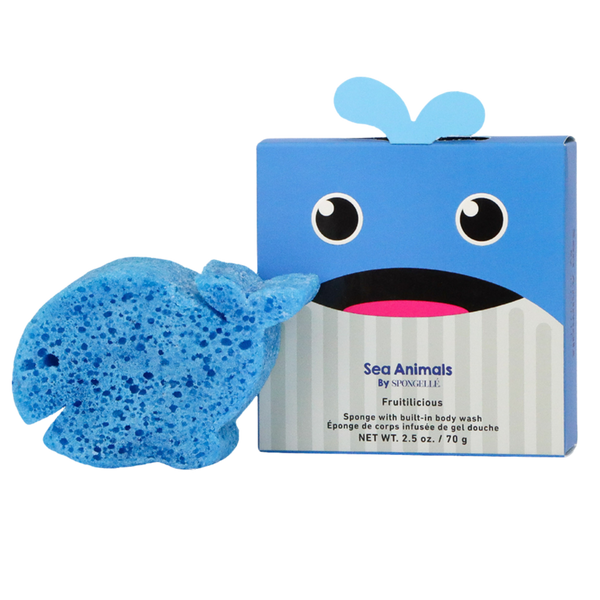 SPONGELLE Sea Animals Walter Whale Body Wash Infused Bath & Shower Loofah for Kids Baby Essentials #1