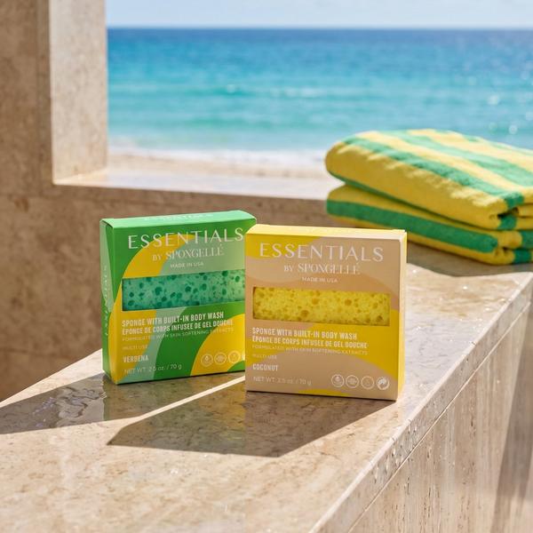 SPONGELLE Spongellé Essentials Coconut & Verbena Tropical Bundle | Body Wash Infused Buffers #4