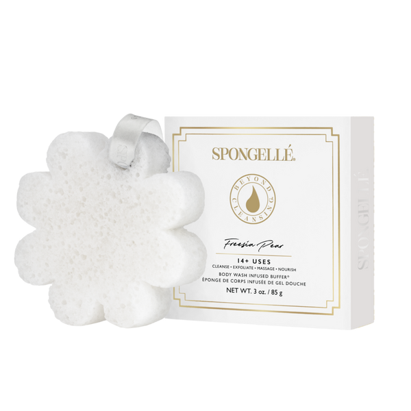 SPONGELLE Daisy Collection Boxed White Flower Freesia Pear #1