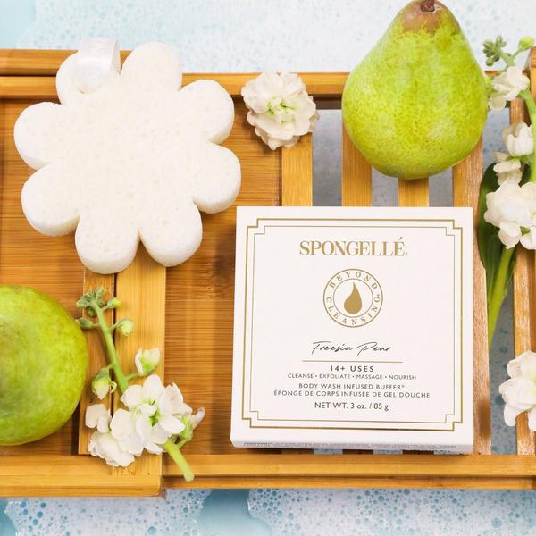 SPONGELLE Spongellé Freesia Pear Boxed Flower Body Buffer | Body Wash Infused Buffer #4
