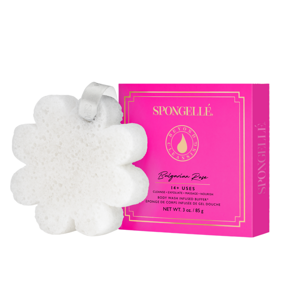 SPONGELLE Daisy Collection Boxed White Flower Bulgarian Rose #1