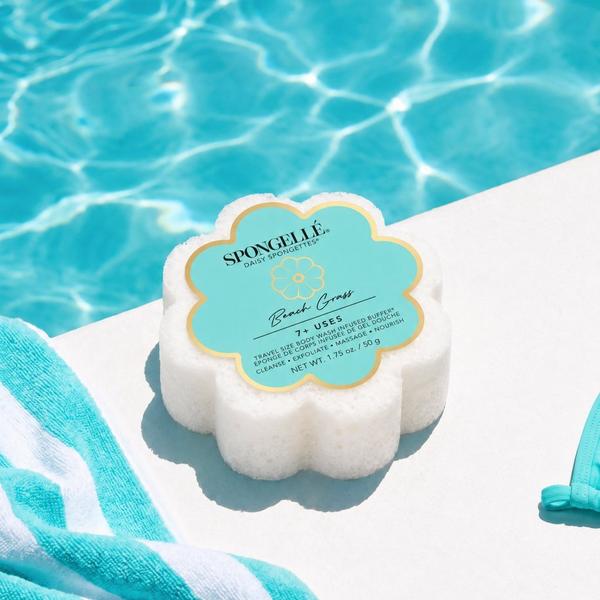 SPONGELLE Beach Grass Daisy Spongette | Travel Body Wash Infused Buffer #3