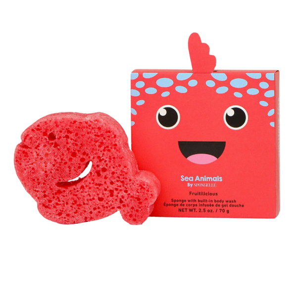 SPONGELLE Sea Animals Fiona Fish Body Wash Infused Bath & Shower Loofah for Kids Baby Essentials #1
