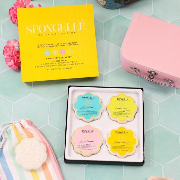 SPONGELLE Spongellé Spongette Quartet Gift Set 2 | 4 Body Wash Infused Buffers | Travel Size #4