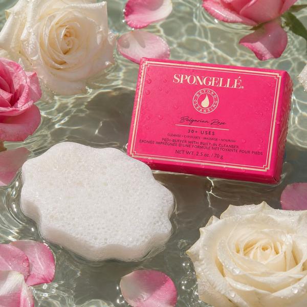 SPONGELLE Bulgarian Rose Pedi Buffer | Exfoliating Foot Scrub & Cleanser #4