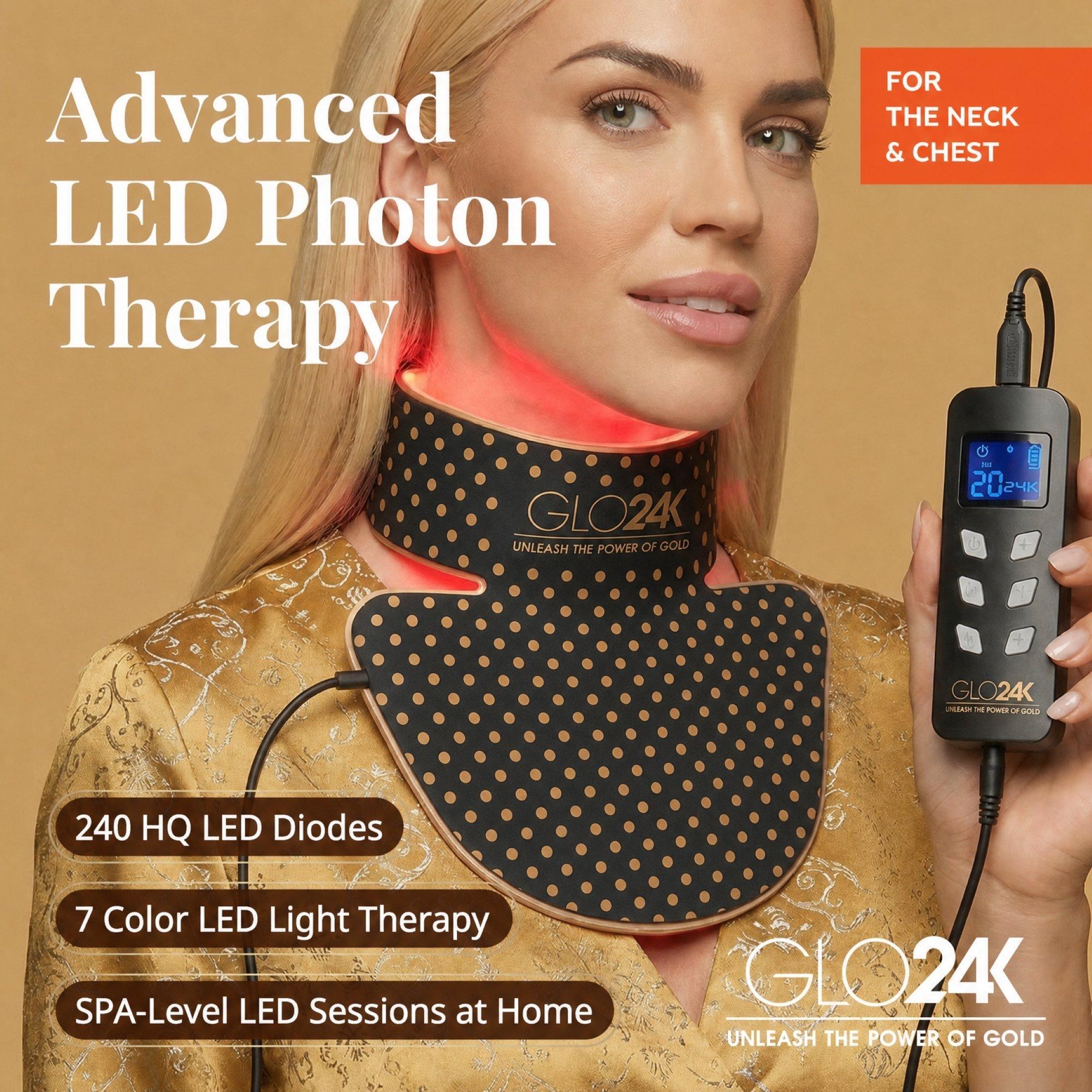 LED-маска для шеи, груди и декольте Glo24k Super Mask, 7 цветов — фото 6