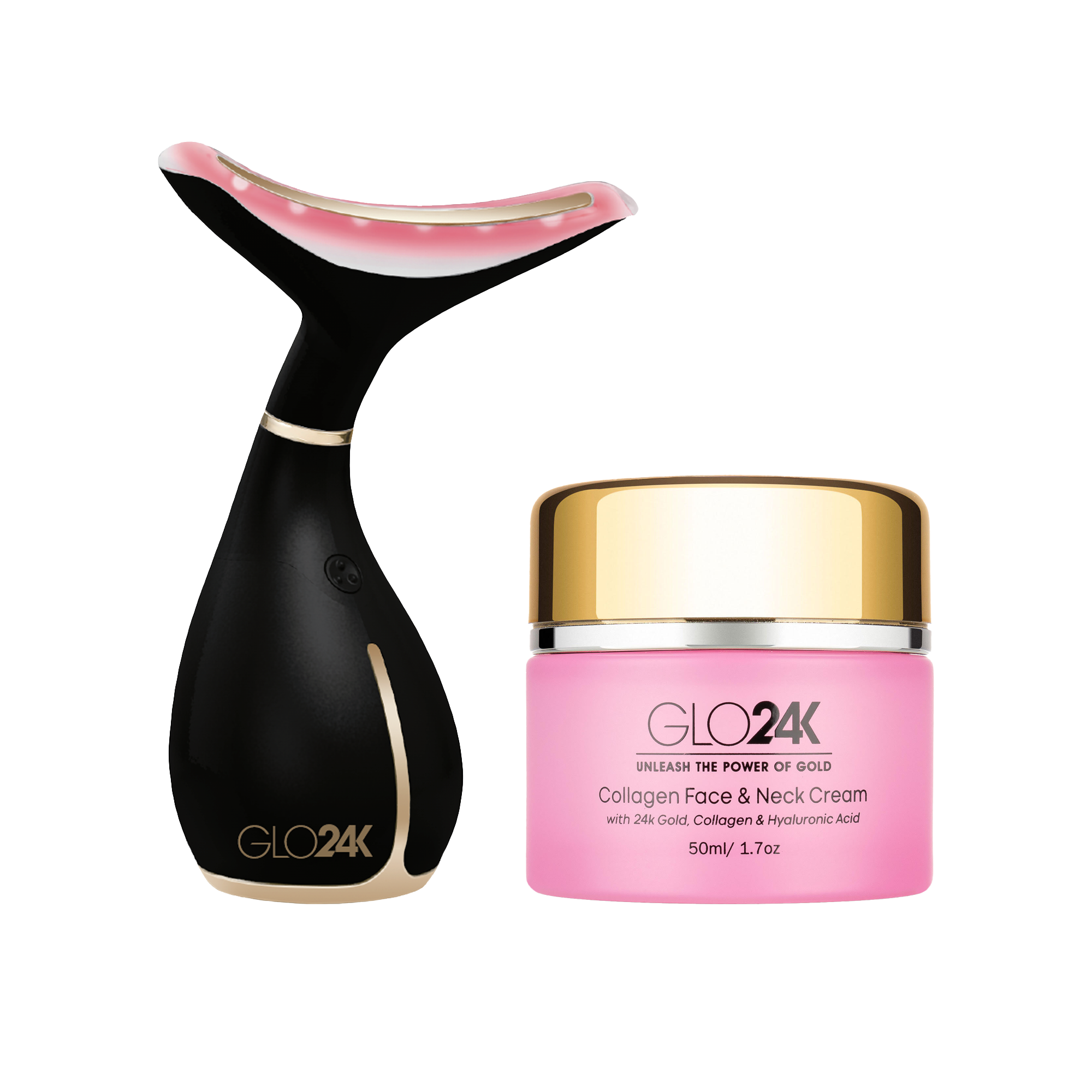 Glo24k Neck & Face LED Beauty Massager + Collagen Neck Cream #1