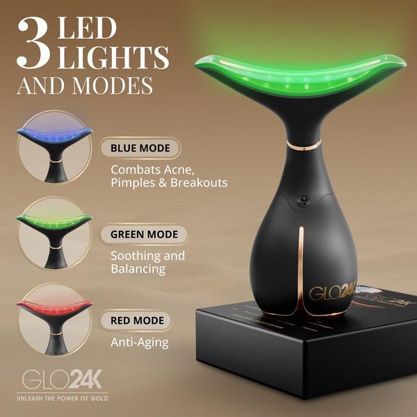 Glo24k Neck & Face LED Beauty Massager + Collagen Neck Cream #2