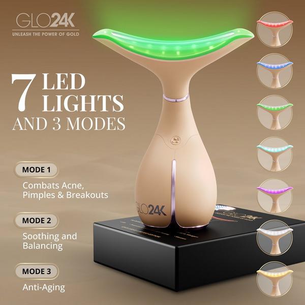 Glo24k Limited Edition 7 Color LED Neck and Face Beauty Device #4