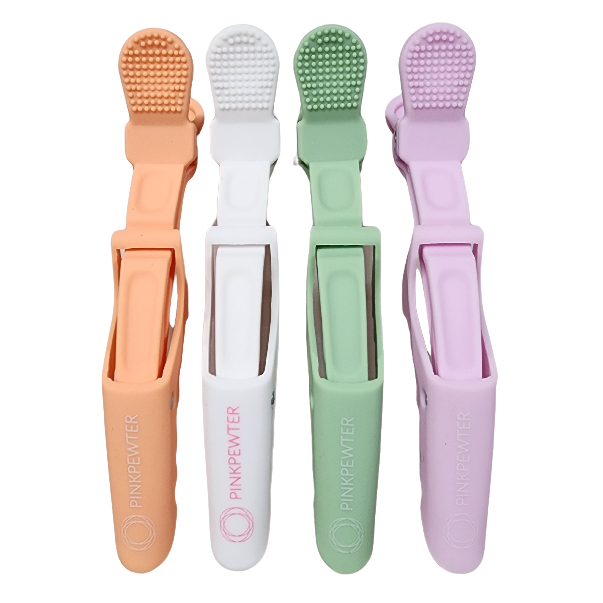 Pink Pewter Professional Crocodile Grip No-Slip Sectioning Clips #1