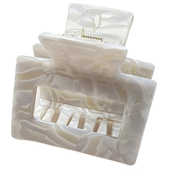 Pink Pewter Square Marbled Claw Hair Clips #2