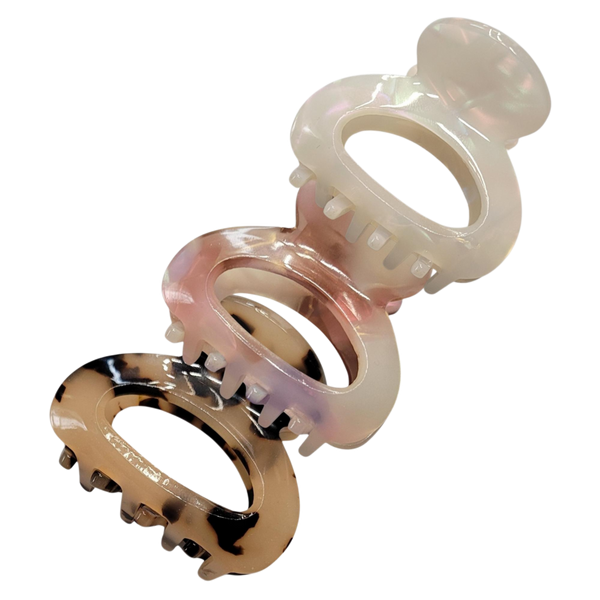 Pink Pewter Marbled Mini Claw Hair Clip - (3pc) #1