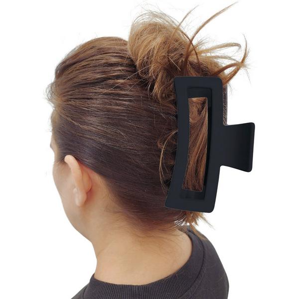 Pink Pewter Rectangle Oversized Claw Hair Clip - 3 Pack #5