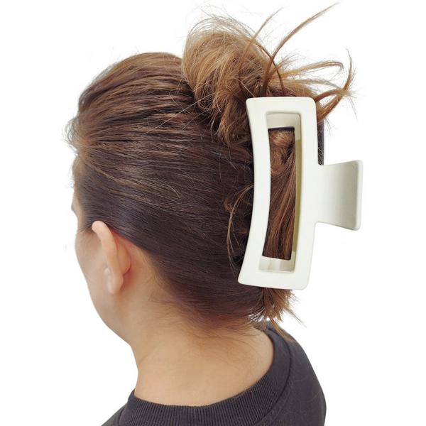 Pink Pewter Rectangle Oversized Claw Hair Clip - 3 Pack #6