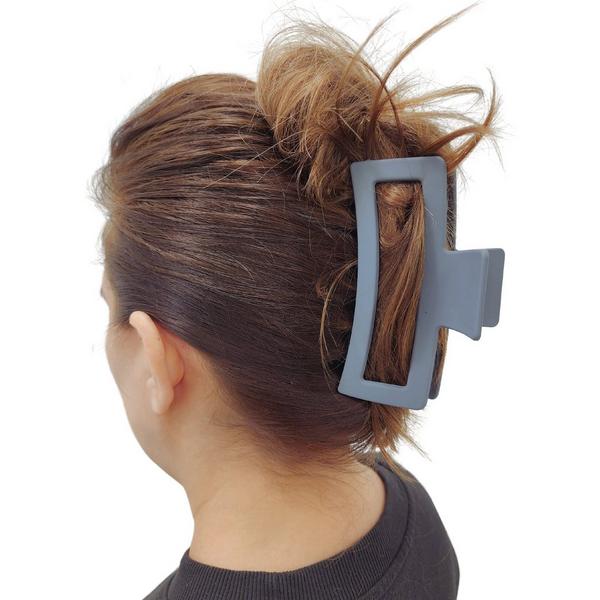 Pink Pewter Rectangle Oversized Claw Hair Clip - 3 Pack #7