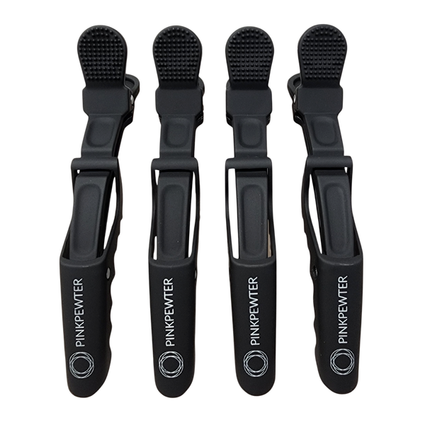 Pink Pewter Professional Crocodile Grip No-Slip Sectioning Clips #1