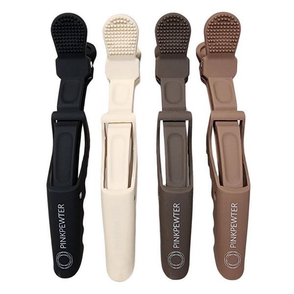 Pink Pewter Professional Crocodile Grip No-Slip Sectioning Clips #6